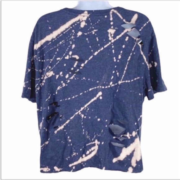 GAP crop cut out bleach tie dye T-shirt top L - Picture 2 of 9